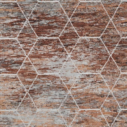 10' X 14' Rust Gray And Ivory Geometric Washable Indoor Outdoor Area Rug HomeRoots