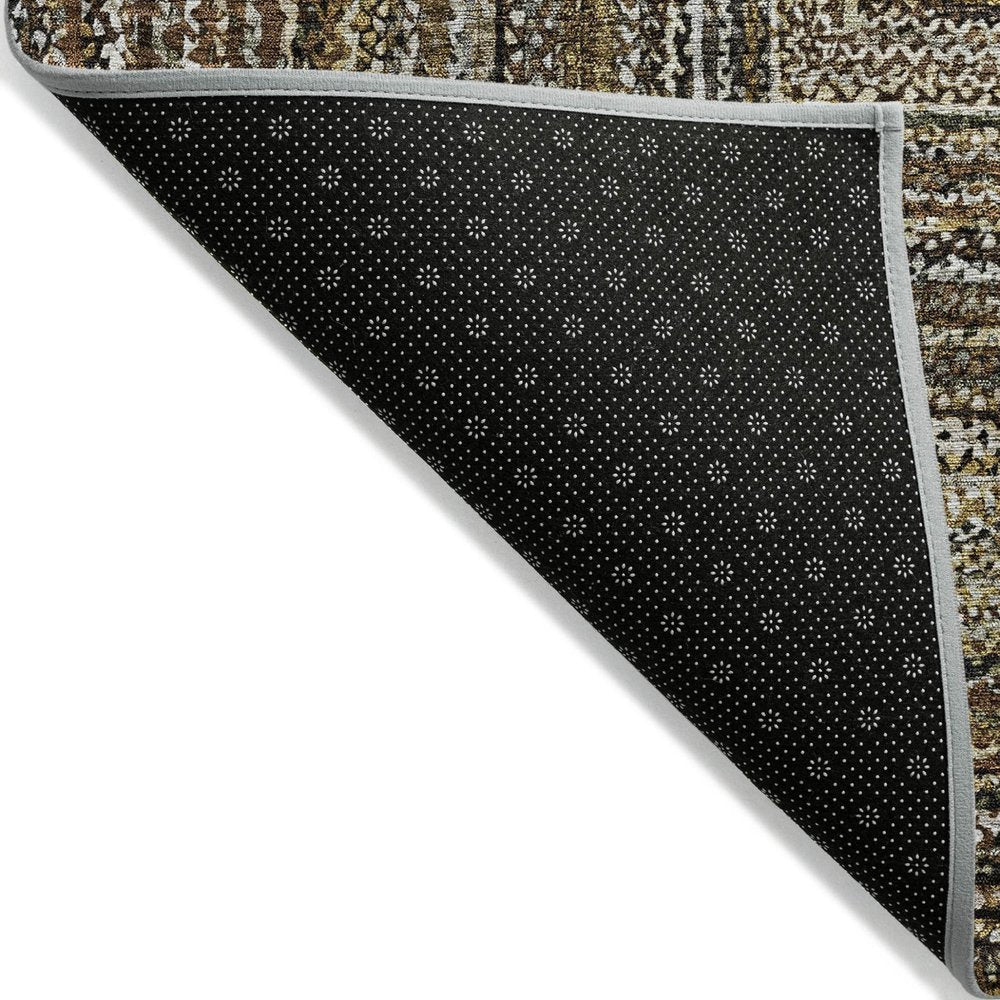 3' X 5' Brown Taupe And Ivory Geometric Washable Indoor Outdoor Area Rug — view 8