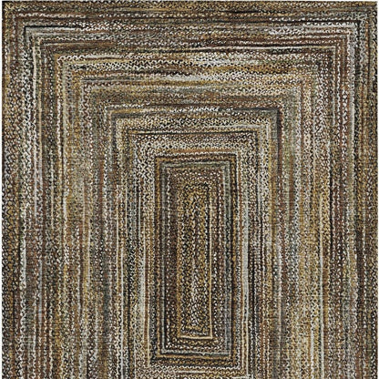 10' X 14' Brown Taupe And Ivory Geometric Washable Indoor Outdoor Area Rug HomeRoots