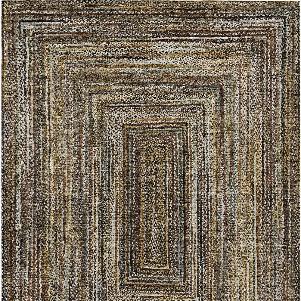 10' X 14' Brown Taupe And Ivory Geometric Washable Indoor Outdoor Area Rug — view 13