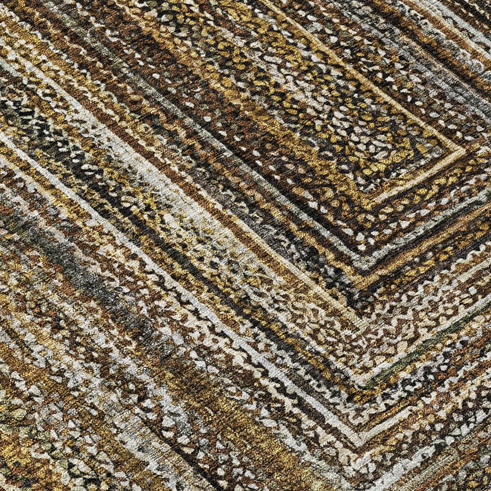 10' X 14' Brown Taupe And Ivory Geometric Washable Indoor Outdoor Area Rug — view 4