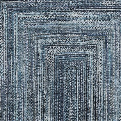 3' X 5' Blue Navy Blue And Ivory Geometric Washable Indoor Outdoor Area Rug HomeRoots