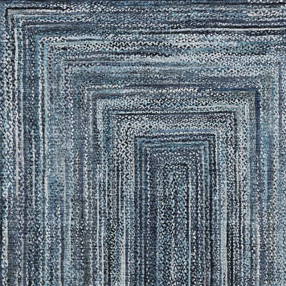 5' X 8' Blue Navy Blue And Ivory Geometric Washable Indoor Outdoor Area Rug HomeRoots