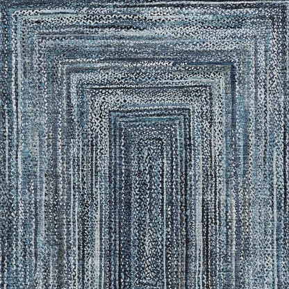 8' X 10' Blue Navy Blue And Ivory Geometric Washable Indoor Outdoor Area Rug HomeRoots