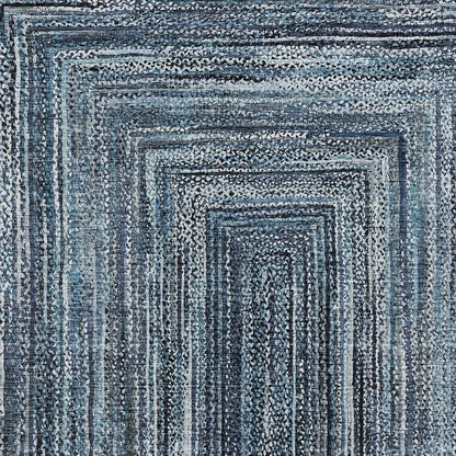 8' X 10' Blue Navy Blue And Ivory Geometric Washable Indoor Outdoor Area Rug HomeRoots