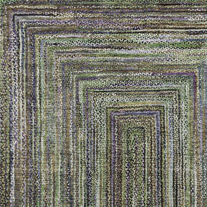 5' X 8' Olive Green Lavender And Fern Green Geometric Washable Indoor Outdoor Area Rug HomeRoots