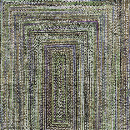 5' X 8' Olive Green Lavender And Fern Green Geometric Washable Indoor Outdoor Area Rug HomeRoots