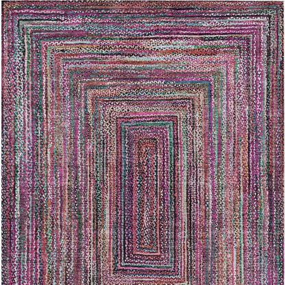 8' X 10' Pink Mauve And Teal Blue Geometric Washable Indoor Outdoor Area Rug HomeRoots
