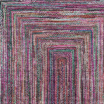 8' X 10' Pink Mauve And Teal Blue Geometric Washable Indoor Outdoor Area Rug HomeRoots