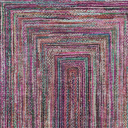9' X 12' Pink Mauve And Teal Blue Geometric Washable Indoor Outdoor Area Rug HomeRoots