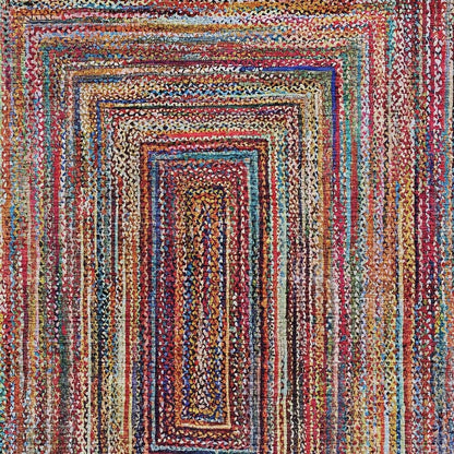 8' X 10' Rust Blue And Gold Geometric Washable Indoor Outdoor Area Rug HomeRoots