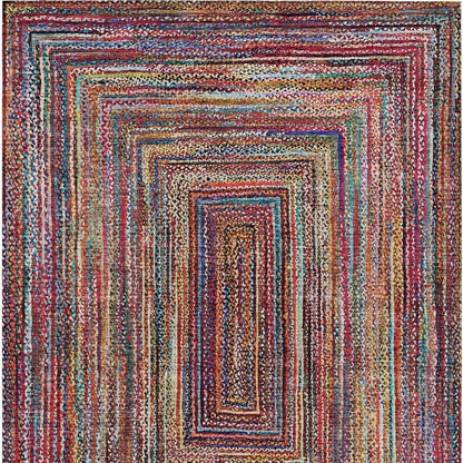 9' X 12' Rust Blue And Gold Geometric Washable Indoor Outdoor Area Rug HomeRoots