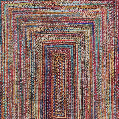 9' X 12' Rust Blue And Gold Geometric Washable Indoor Outdoor Area Rug HomeRoots