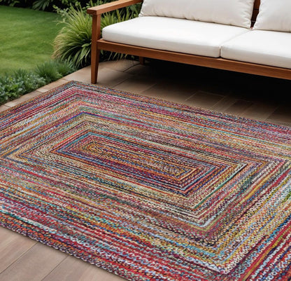 10' X 14' Rust Blue And Gold Geometric Washable Indoor Outdoor Area Rug HomeRoots