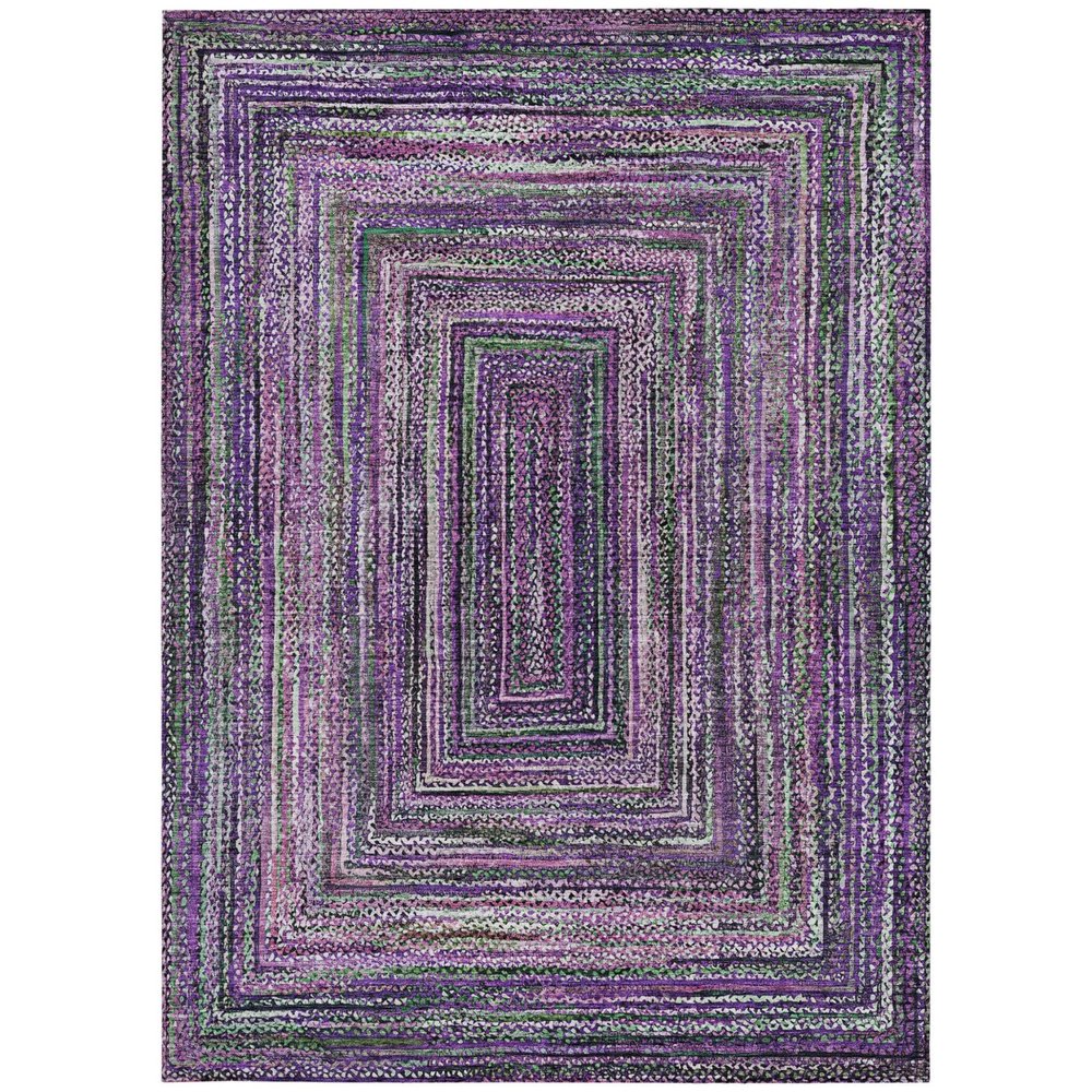 3' X 5' Purple Lavender And Gray Geometric Washable Indoor Outdoor Area Rug HomeRoots