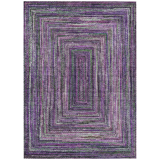 3' X 5' Purple Lavender And Gray Geometric Washable Indoor Outdoor Area Rug