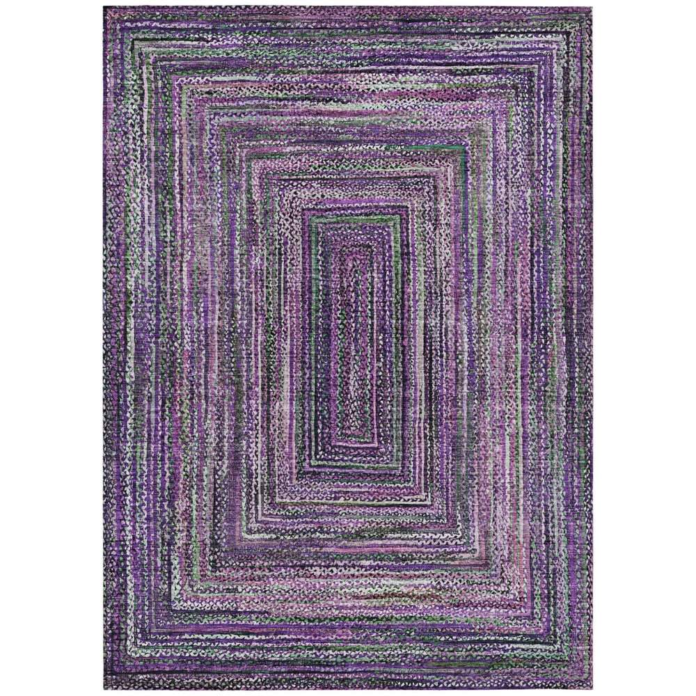 3' X 5' Purple Lavender And Gray Geometric Washable Indoor Outdoor Area Rug HomeRoots
