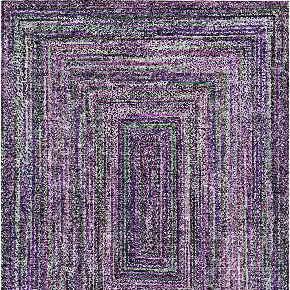 3' X 5' Purple Lavender And Gray Geometric Washable Indoor Outdoor Area Rug — view 5
