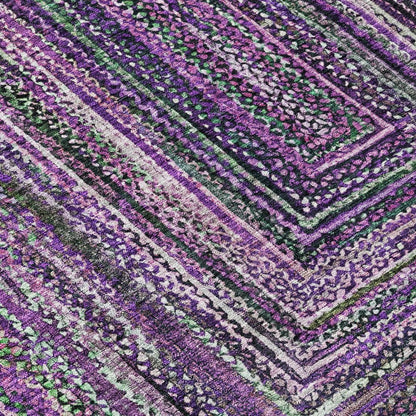 3' X 5' Purple Lavender And Gray Geometric Washable Indoor Outdoor Area Rug HomeRoots