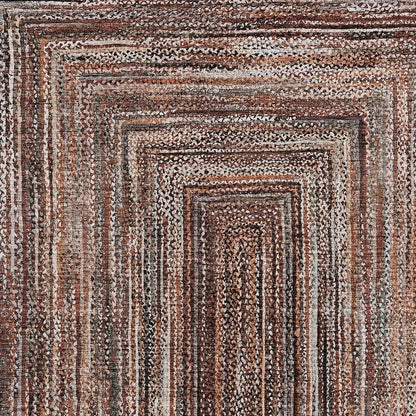 8' X 10' Terra Cotta Copper And Beige Geometric Washable Indoor Outdoor Area Rug HomeRoots