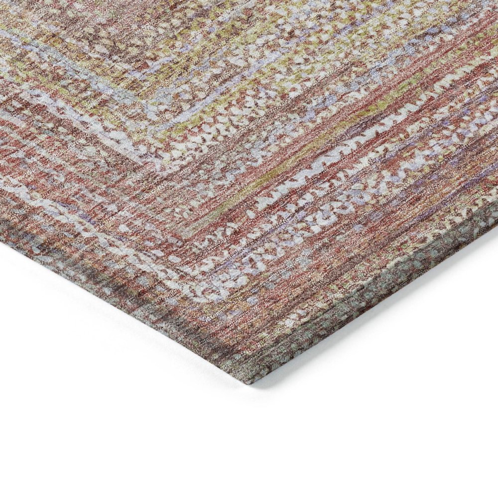 8' X 10' Rust Mauve And Coral Geometric Washable Indoor Outdoor Area Rug HomeRoots