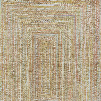3' X 5' Tan Beige And Gold Geometric Washable Indoor Outdoor Area Rug HomeRoots