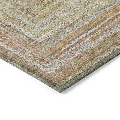 8' X 10' Tan Beige And Gold Geometric Washable Indoor Outdoor Area Rug HomeRoots