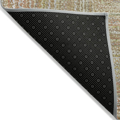 10' X 14' Tan Beige And Gold Geometric Washable Indoor Outdoor Area Rug HomeRoots