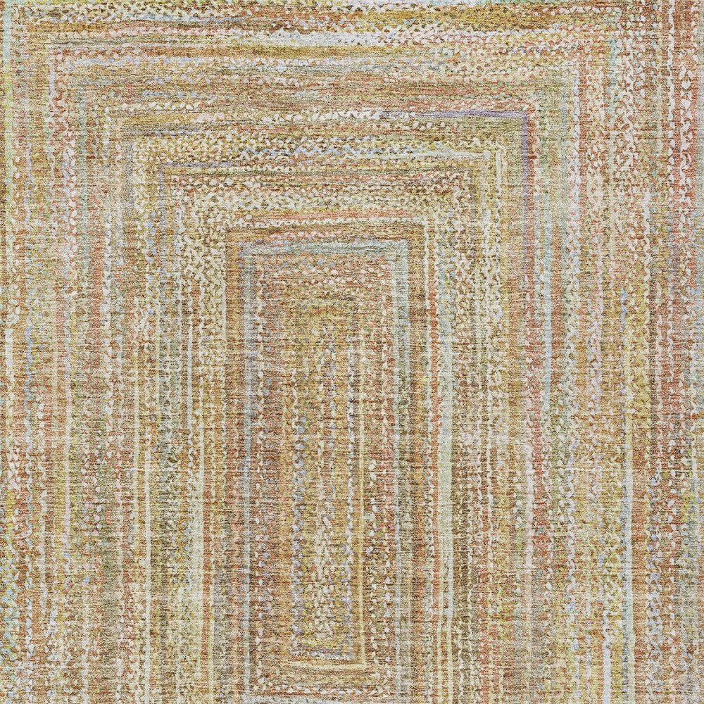 10' X 14' Tan Beige And Gold Geometric Washable Indoor Outdoor Area Rug HomeRoots