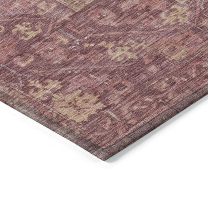 3' X 5' Blush And Pink Oriental Washable Indoor Outdoor Area Rug HomeRoots