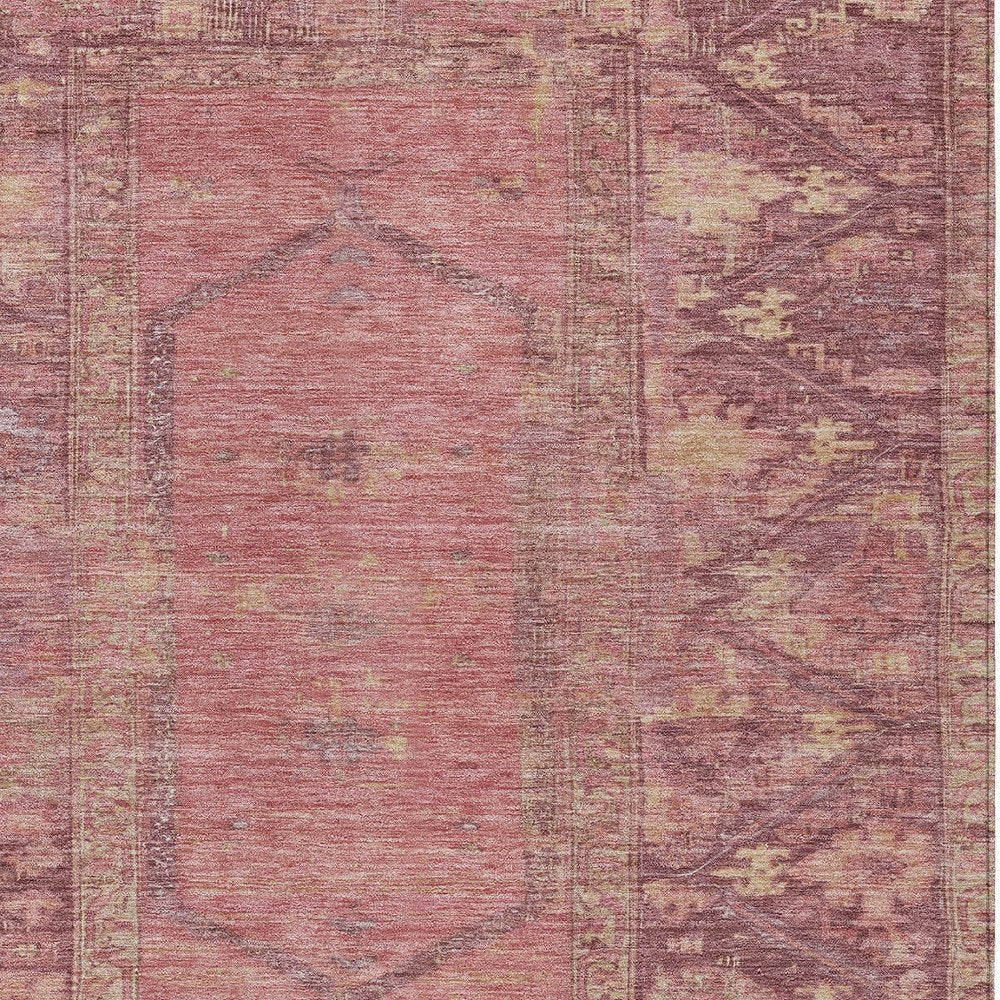 3' X 5' Blush And Pink Oriental Washable Indoor Outdoor Area Rug HomeRoots