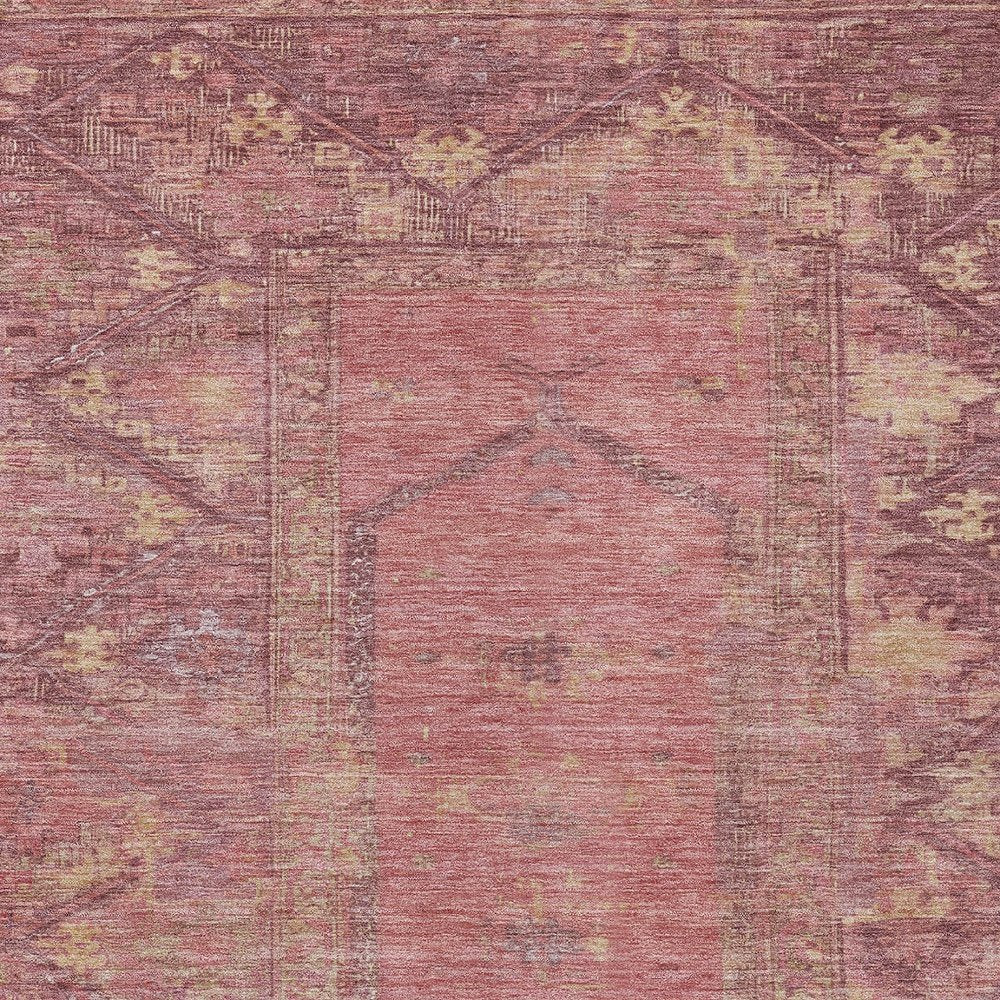 5' X 8' Blush And Pink Oriental Washable Indoor Outdoor Area Rug — view 5