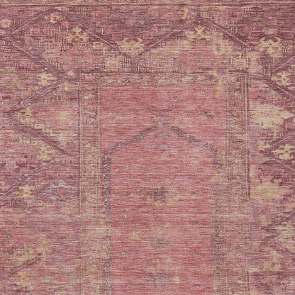 5' X 8' Blush And Pink Oriental Washable Indoor Outdoor Area Rug HomeRoots