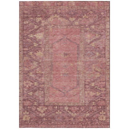 8' X 10' Blush And Pink Oriental Washable Indoor Outdoor Area Rug HomeRoots
