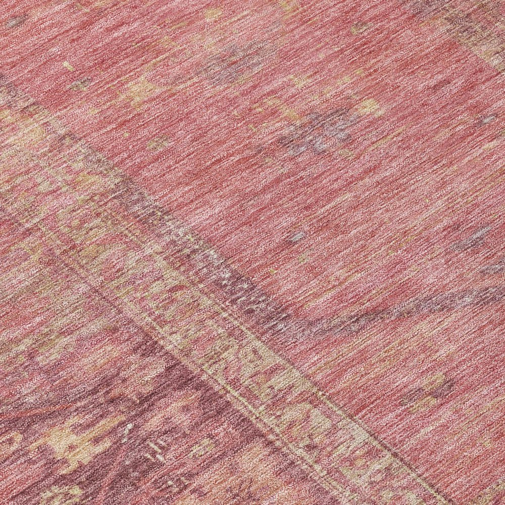8' X 10' Blush And Pink Oriental Washable Indoor Outdoor Area Rug — view 4