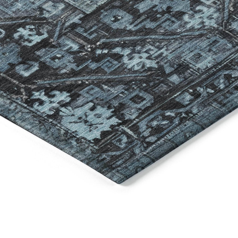 10' X 14' Blue And Gray Oriental Washable Indoor Outdoor Area Rug HomeRoots