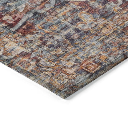 8' X 10' Copper And Ivory Floral Medallion Washable Indoor Outdoor Area Rug HomeRoots