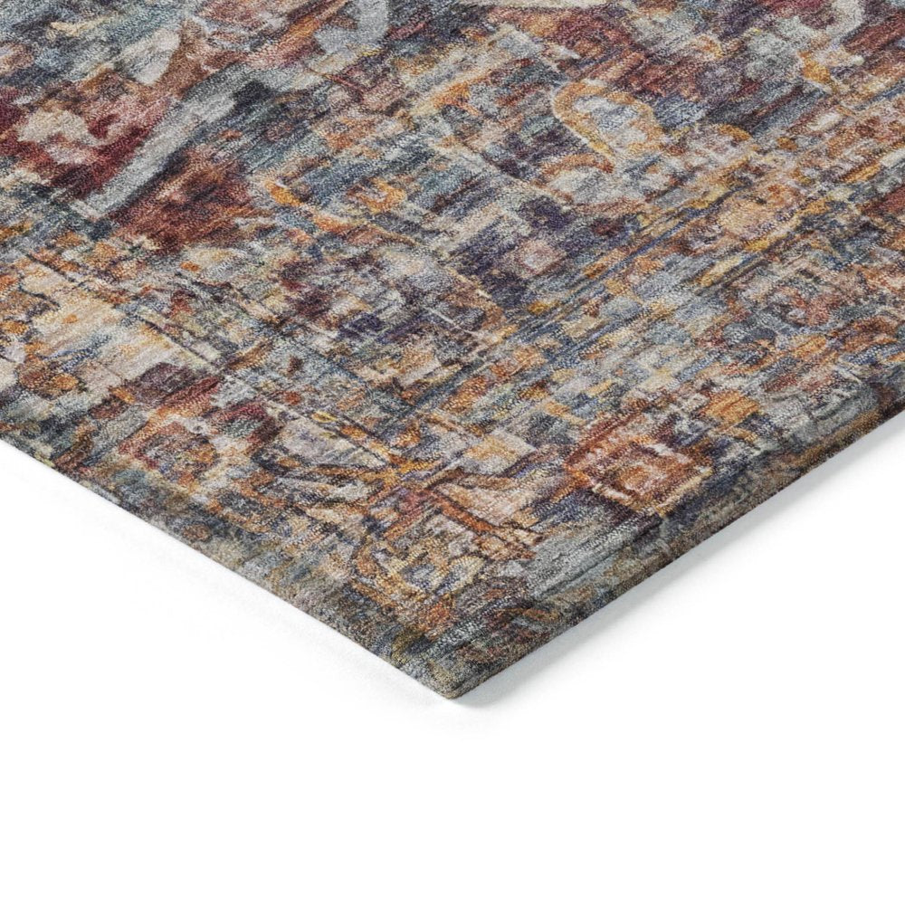 9' X 12' Copper And Ivory Floral Medallion Washable Indoor Outdoor Area Rug HomeRoots