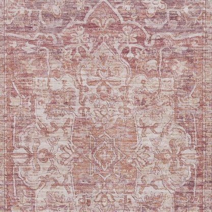 5' X 8' Rust And Ivory Floral Medallion Washable Indoor Outdoor Area Rug HomeRoots
