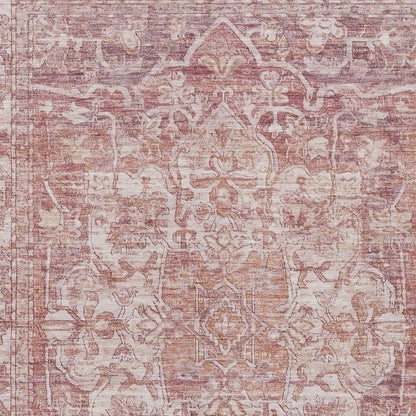 10' X 14' Rust And Ivory Floral Medallion Washable Indoor Outdoor Area Rug HomeRoots