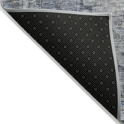 3' X 5' Blue Gray And Ivory Oriental Washable Indoor Outdoor Area Rug HomeRoots