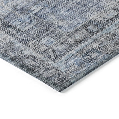 8' X 10' Blue Gray And Ivory Oriental Washable Indoor Outdoor Area Rug HomeRoots