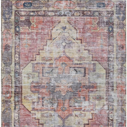 8' X 10' Rust Gray And Mauve Oriental Washable Indoor Outdoor Area Rug HomeRoots