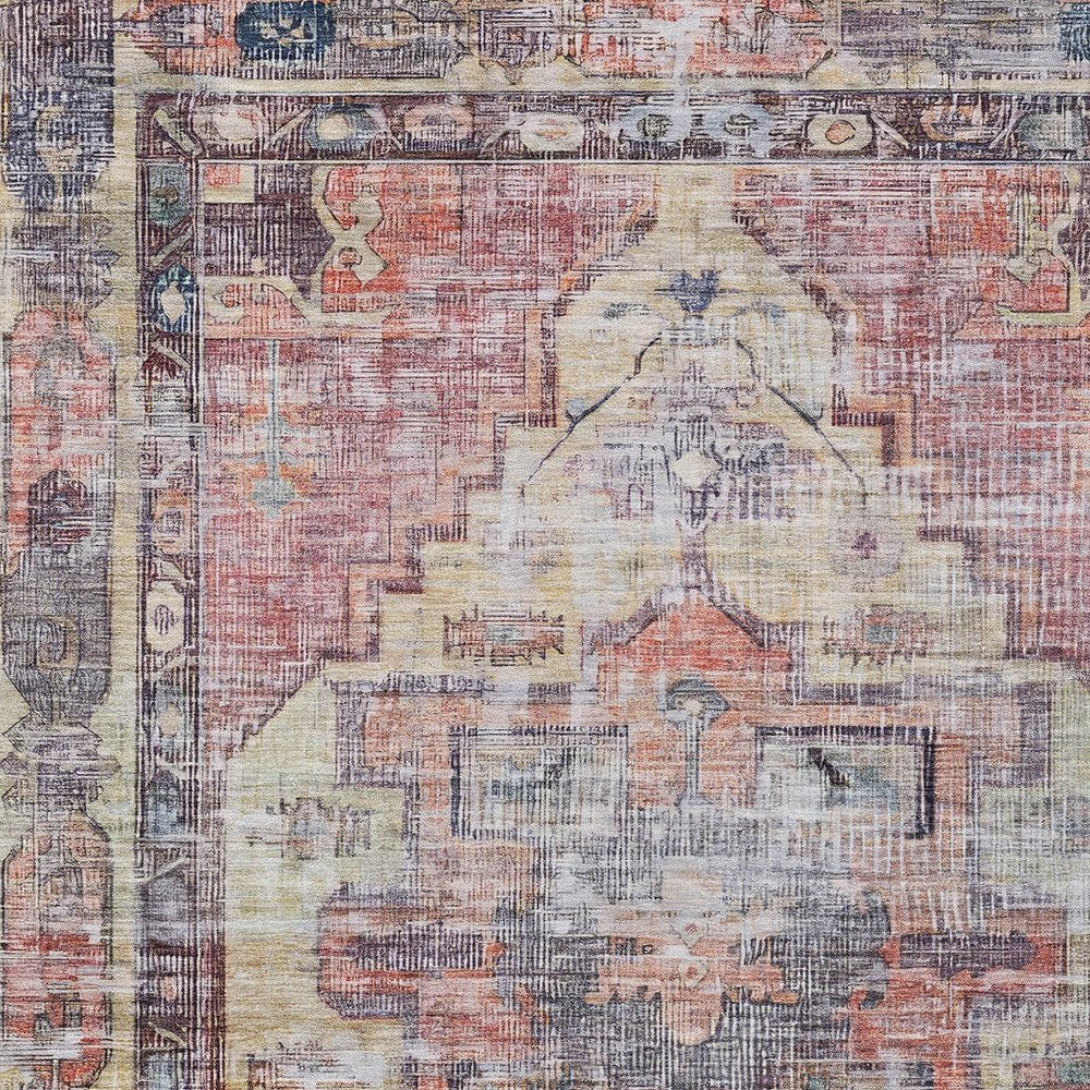 8' X 10' Rust Gray And Mauve Oriental Washable Indoor Outdoor Area Rug HomeRoots