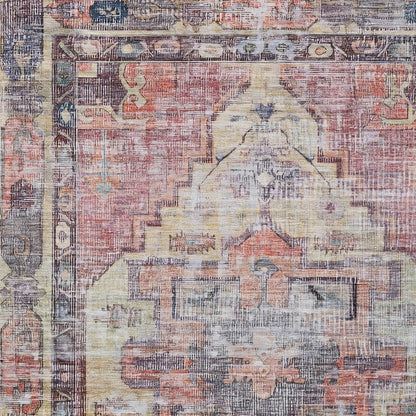 8' X 10' Rust Gray And Mauve Oriental Washable Indoor Outdoor Area Rug HomeRoots