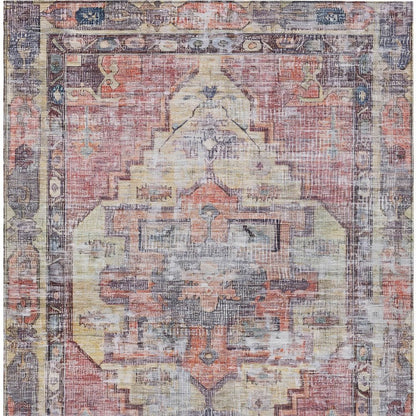 9' X 12' Rust Gray And Mauve Oriental Washable Indoor Outdoor Area Rug HomeRoots