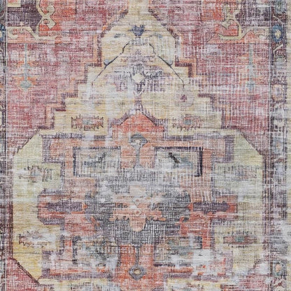 9' X 12' Rust Gray And Mauve Oriental Washable Indoor Outdoor Area Rug HomeRoots