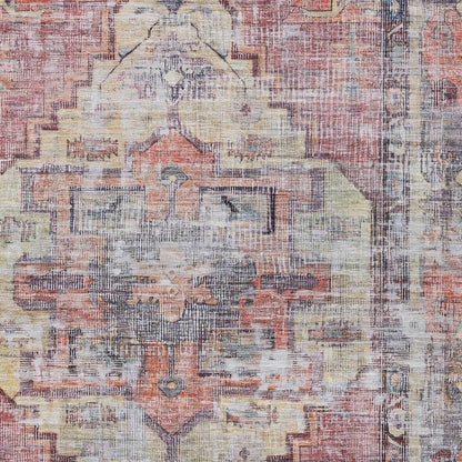 9' X 12' Rust Gray And Mauve Oriental Washable Indoor Outdoor Area Rug HomeRoots