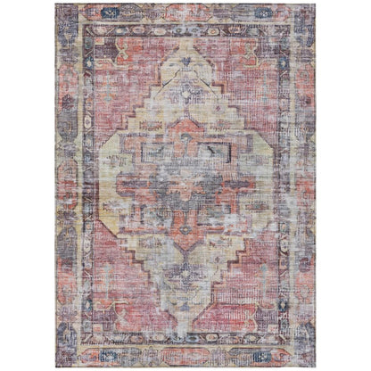 10' X 14' Rust Gray And Mauve Oriental Washable Indoor Outdoor Area Rug HomeRoots