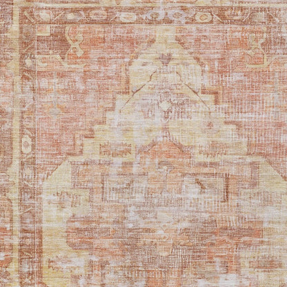 8' X 10' Terra Cotta Ivory And Wheat Oriental Washable Indoor Outdoor Area Rug HomeRoots